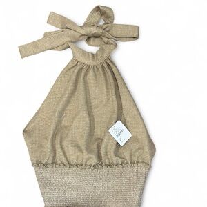 Free People Tan Halter Top